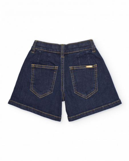 Girls’ woven shorts in dark denim