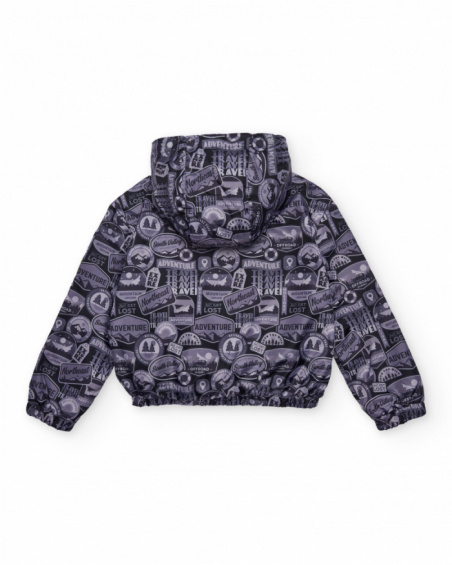 Boys’ woven jacket with an adventure theme