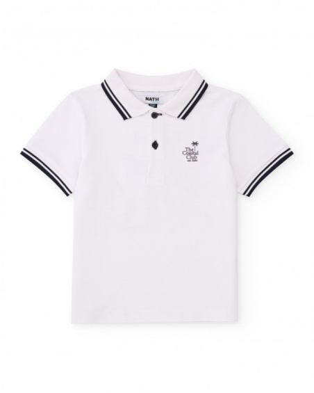 Boys’ knit polo with contrast piping