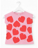 Girls knit T-shirt with heart print