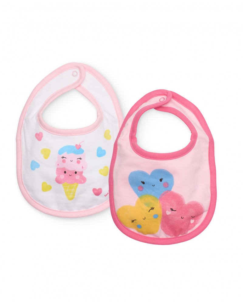 Newborn knitted bib pack with ice cream print