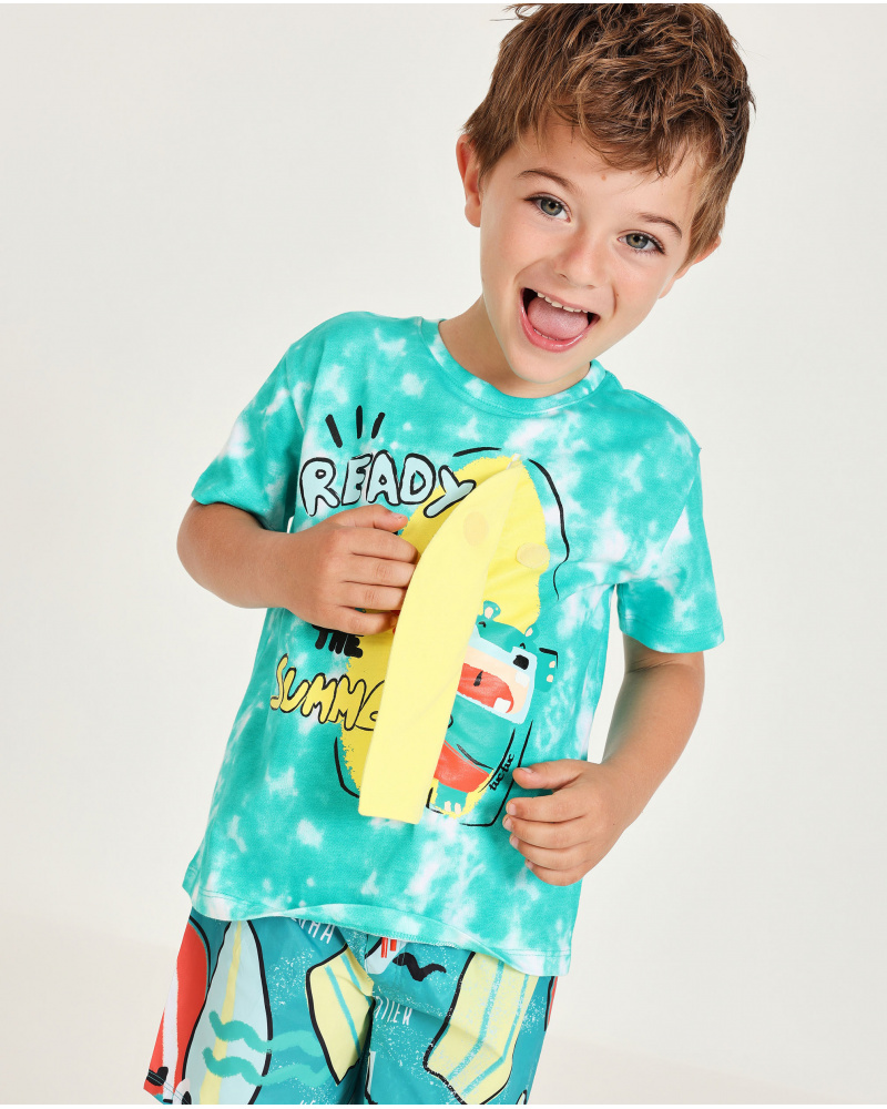 Boys’ knitted T-shirt with raised detail