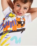 Boys knit T-shirt with a large print | tuc tuc UK