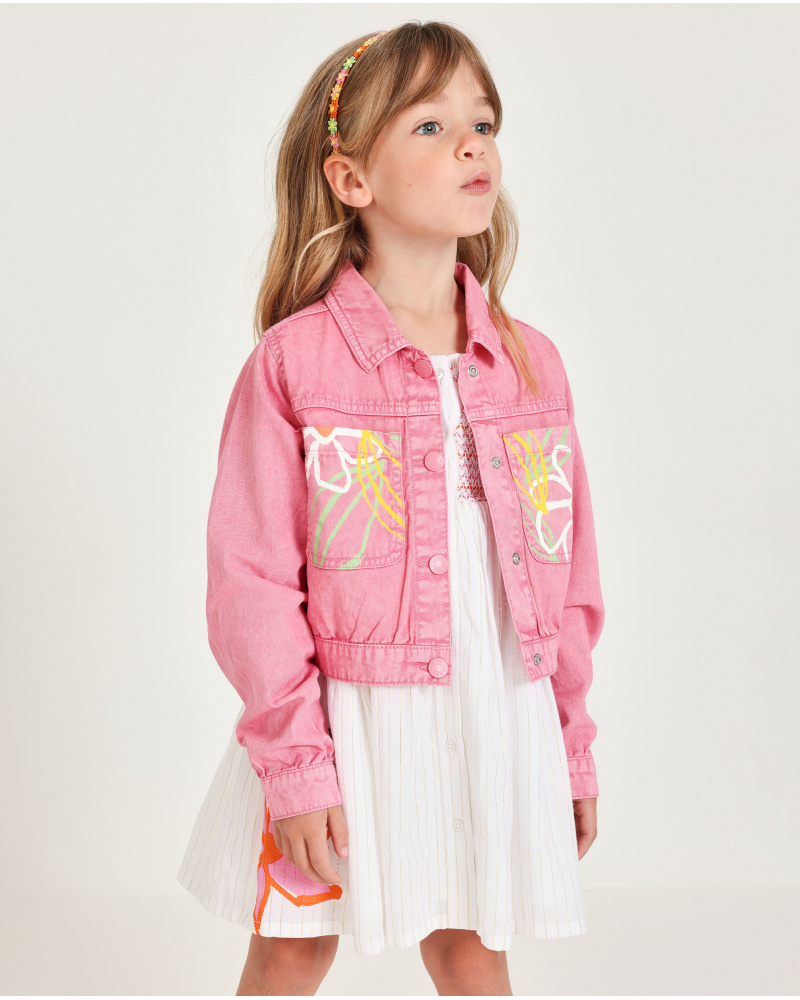 Girls’ woven jacket in soft denim