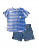 Newborn woven set with gingham print | tuc tuc UK