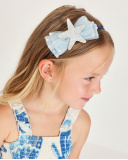 Girls’ headband in plain fabric with a tulle bow | tuc tuc UK