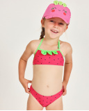 Girls’ knitted bikini with raised little leaves | tuc tuc UK