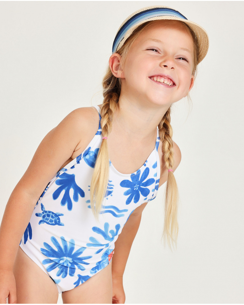 Girls’ knitted swimsuit with thin straps