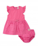 Newborn woven dress with delicate embroidery | tuc tuc UK