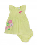 Newborn woven dress with textured polka dots | tuc tuc UK