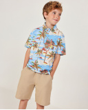 Boys knit T-shirt with a tropical print | tuc tuc UK