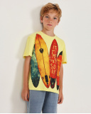 Boys’ knit T-shirt with surfboards | tuc tuc UK