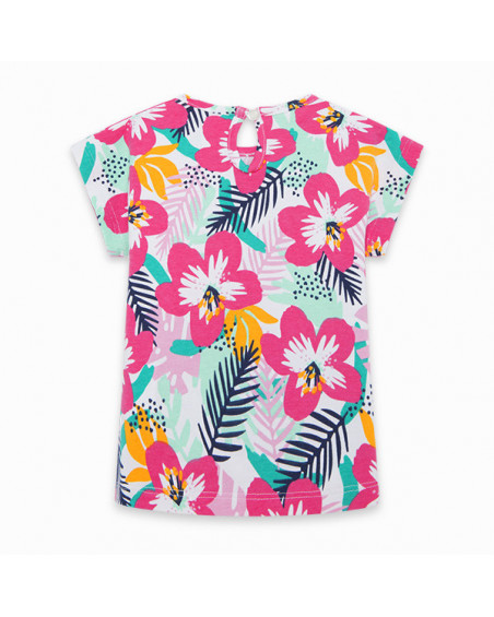 PINK PRINTED JERSEY T-SHIRT FOR GIRLS LOVE SAUVAGE PINK PRINTED JERSEY T-SHIRT FOR GIRLS LOVE SAUVAGE