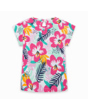 PINK PRINTED JERSEY T-SHIRT FOR GIRLS LOVE SAUVAGE PINK PRINTED JERSEY T-SHIRT FOR GIRLS LOVE SAUVAGE