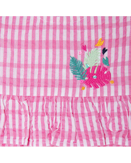 PINK RUFFLE WOVEN BLOUSE FOR GIRLS LOVE SAUVAGE