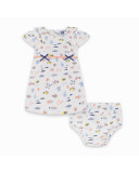 WHITE PRINTED CHIFFON DRESS FOR GIRLS FORMENTERA WHITE PRINTED CHIFFON DRESS FOR GIRLS FORMENTERA