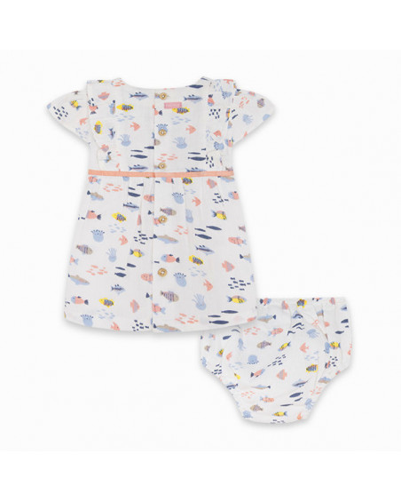 WHITE PRINTED CHIFFON DRESS FOR GIRLS FORMENTERA WHITE PRINTED CHIFFON DRESS FOR GIRLS FORMENTERA