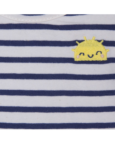 BLUE STRIPED FANTASY PINAFORE DRESS AND T-SHIRT SET FOR GIRLS FORMENTERA BLUE STRIPED FANTASY PINAFORE DRESS AND T-SHIRT SET FOR GIRLS FORMENTERA