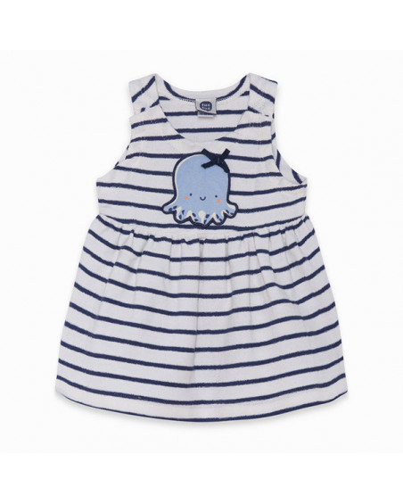 BLUE STRIPED TOWEL DRESS FOR GIRLS FORMENTERA BLUE STRIPED TOWEL DRESS FOR GIRLS FORMENTERA