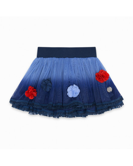Tuc Tuc Blue Pleated Crepe Skirt for Girl Player 