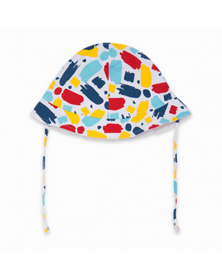 BLUE PRINTED JERSEY HAT FOR GIRLS DRAW A REX