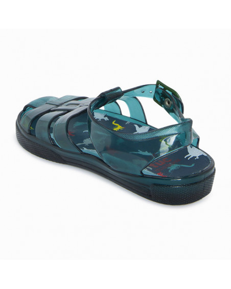 BLUE DINOSAUR JELLY SANDALS FOR BOYS DRAW A REX BLUE DINOSAUR JELLY SANDALS FOR BOYS DRAW A REX
