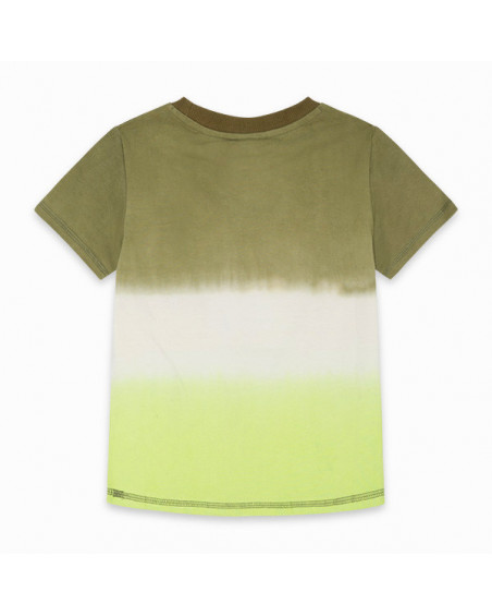 GREEN POCKET JERSEY T-SHIRT FOR BOYS RAW COTTON