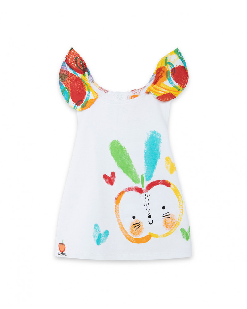 White suspenders jersey t-shirt for girls fruitty time