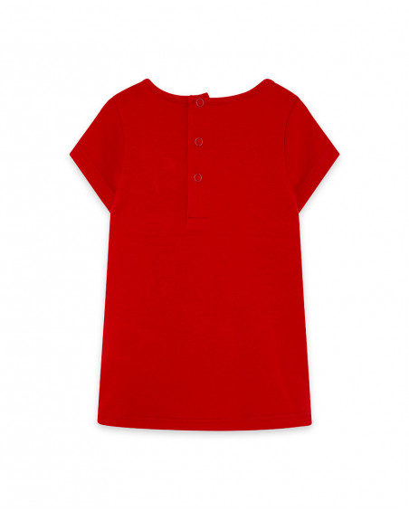 Red printed jersey t-shirt for girls red submarine
