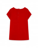 Red printed jersey t-shirt for girls red submarine