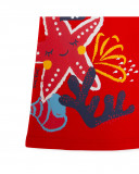 Red printed jersey t-shirt for girls red submarine