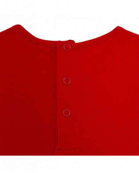 Red printed jersey t-shirt for girls red submarine