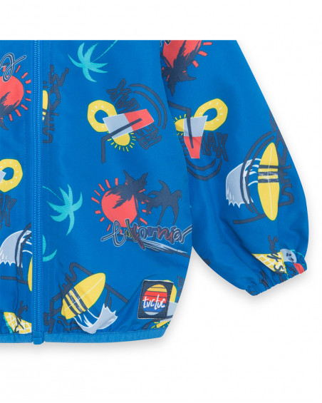 Blue hooded wind stopper for boys enjoy the sun Blue hooded wind stopper for boys enjoy the sun