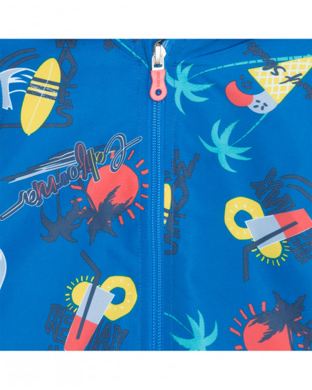 Blue hooded wind stopper for boys enjoy the sun Blue hooded wind stopper for boys enjoy the sun