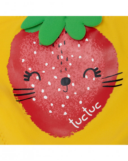 Yellow strawberry slip for girls fruitty time
