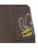Brown pockets plush bermudas for boys funcactus