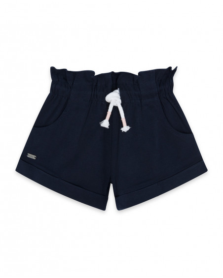 Blue cords jersey shorts for girls island
