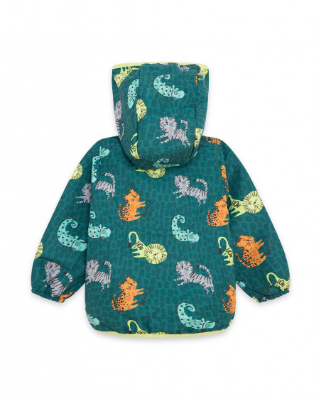 Green hooded wind stopper for boys in the jungle