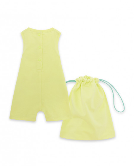 Green short jersey rompers + bag for boys in the jungle