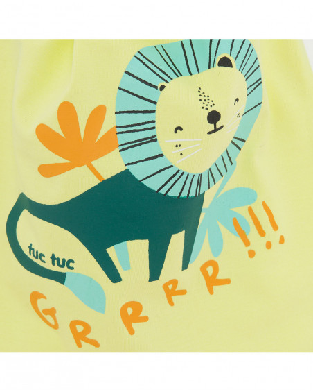 Green short jersey rompers + bag for boys in the jungle Green short jersey rompers + bag for boys in the jungle