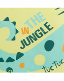 Green short jersey rompers + bag for boys in the jungle Green short jersey rompers + bag for boys in the jungle
