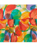 Yellow printed poplin skirt for girls fruitty time