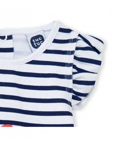 White striped bathing suit for girls little pirates White striped bathing suit for girls little pirates
