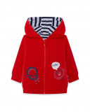 Red zip plush hoddie for boys red submarine Red zip plush hoddie for boys red submarine
