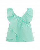 Green suspenders jersey t-shirt for girls in the jungle Green suspenders jersey t-shirt for girls in the jungle