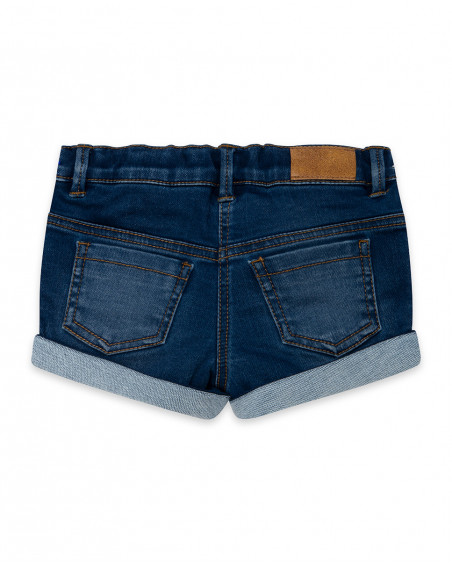 Navy pockets denim shorts for girls basicos kids