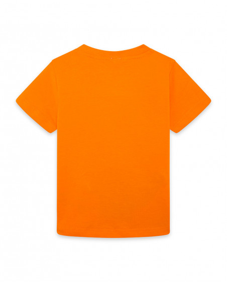 Orange printed jersey t-shirt for boys funcactus
