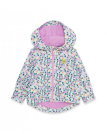 White printed wind stopper for girls in the jungle White printed wind stopper for girls in the jungle