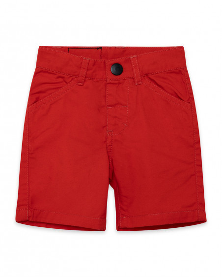 Red pockets twill bermudas for boys basicos kids