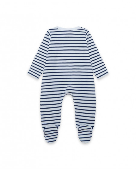 White long with feet jersey rompers for boys little pirates